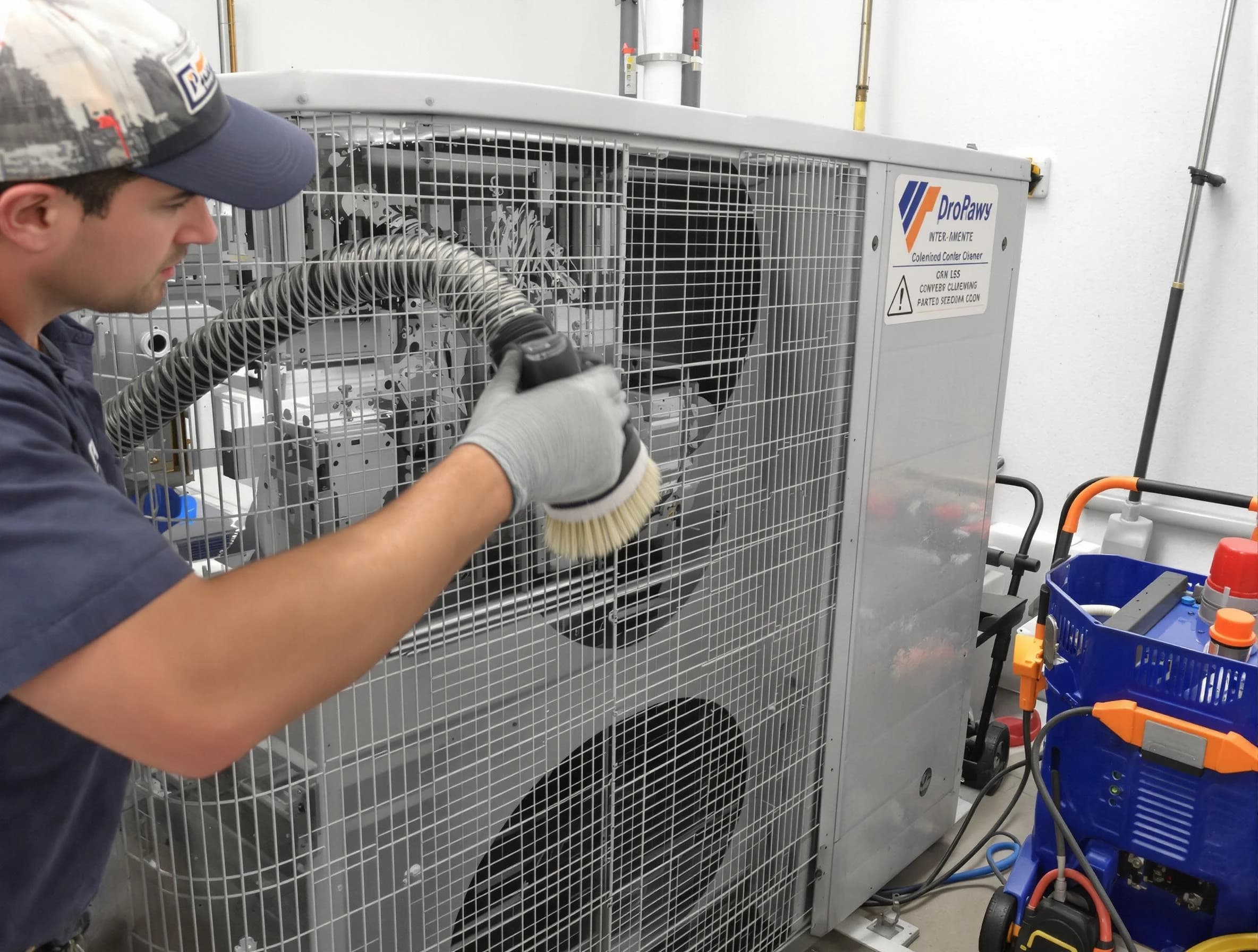 Beverly Air Duct Cleaning specialist performing precision AC coil cleaning for improved system performance in Beverly