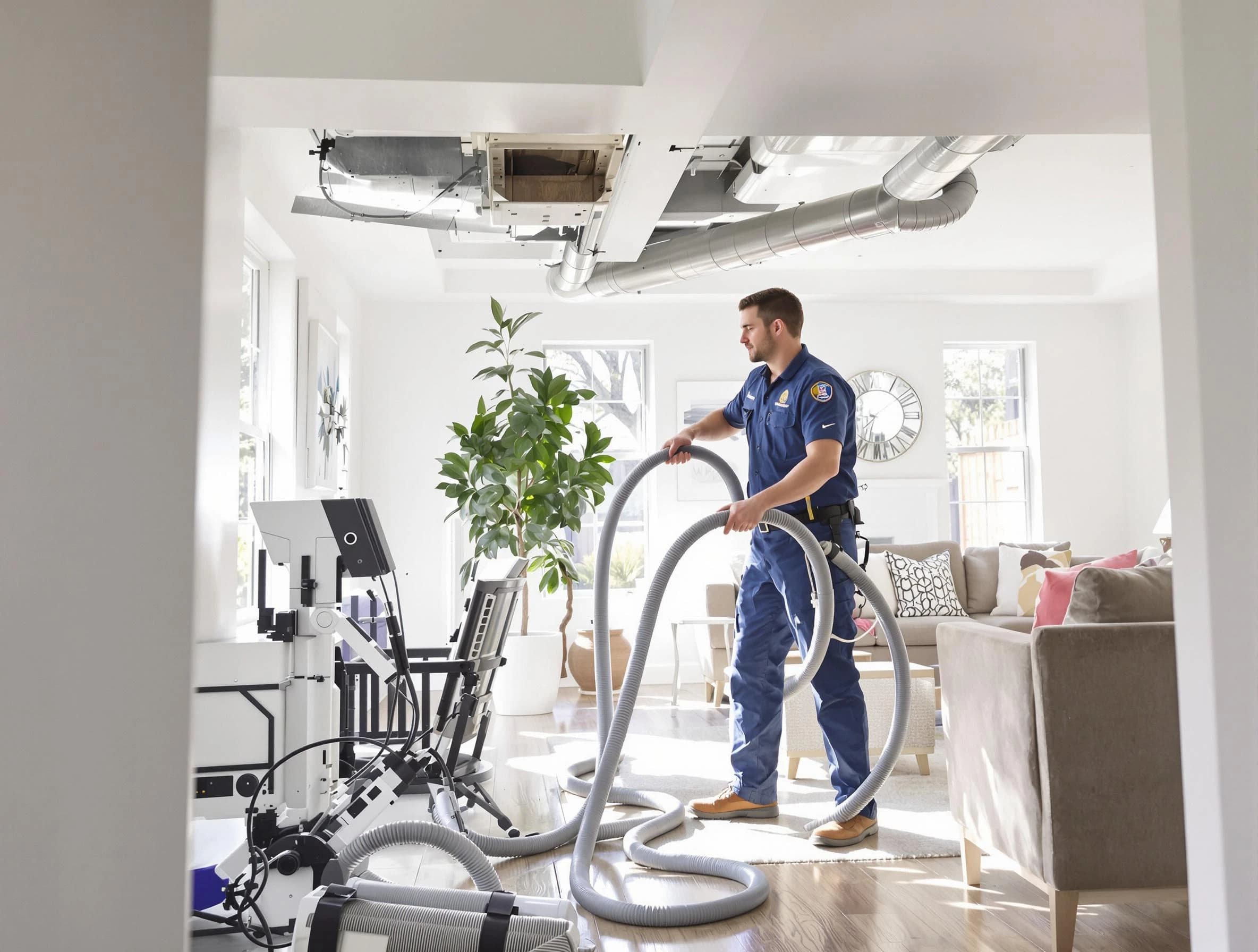 Beverly Air Duct Cleaning technician performing thorough AC duct cleaning for enhanced cooling efficiency in Beverly