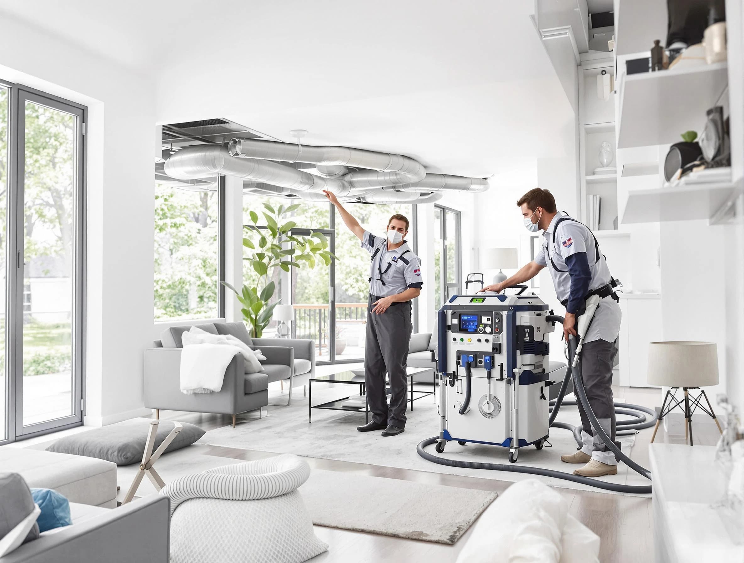 Beverly Air Duct Cleaning professional conducting pure air duct cleaning with state-of-the-art equipment in Beverly