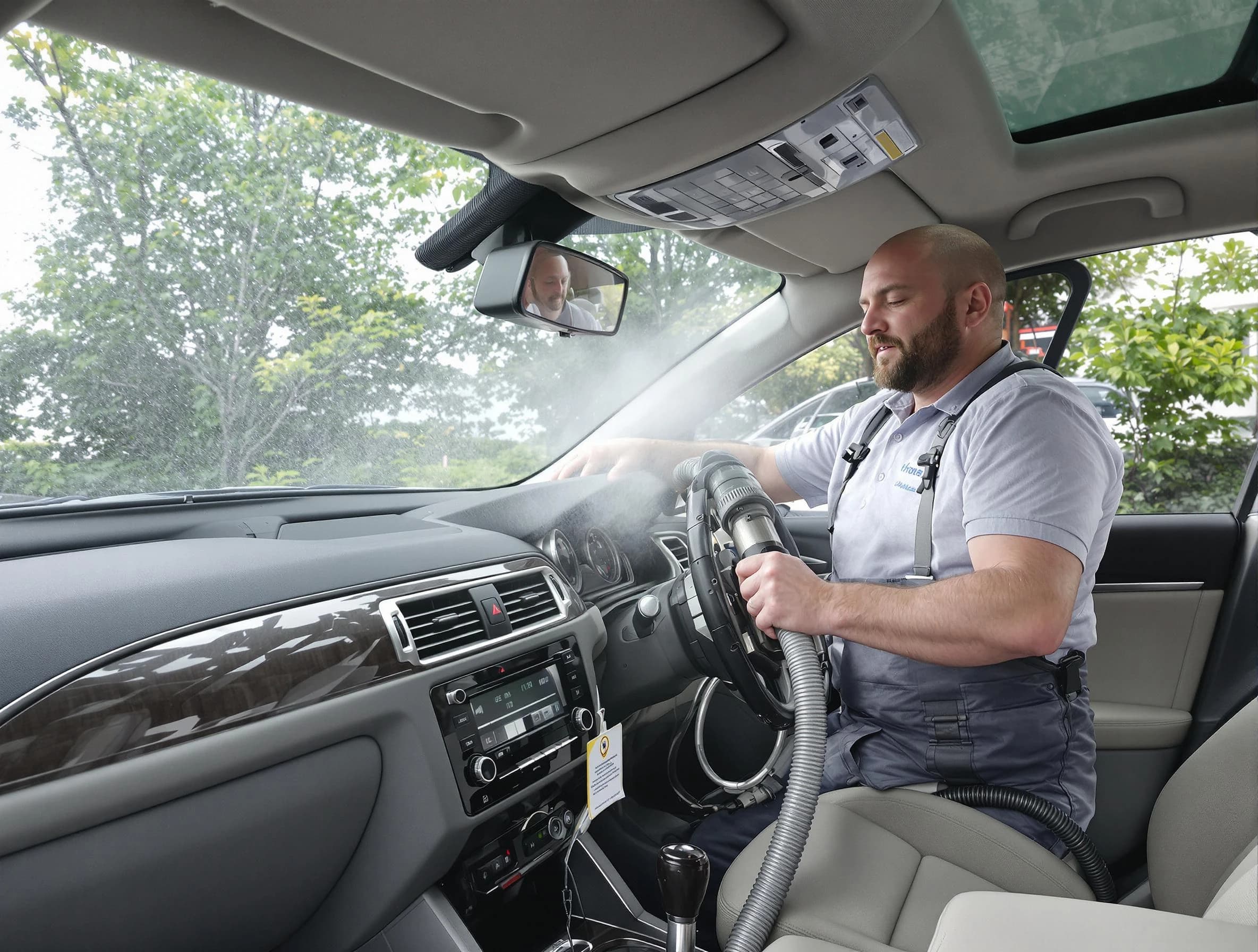 Beverly Air Duct Cleaning specialist performing professional car duct cleaning in Beverly