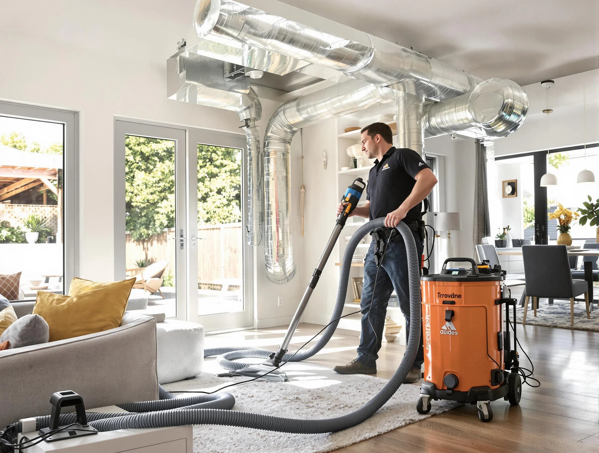 Beverly Air Duct Cleaning specialist performing thorough residential duct cleaning using advanced equipment in Beverly