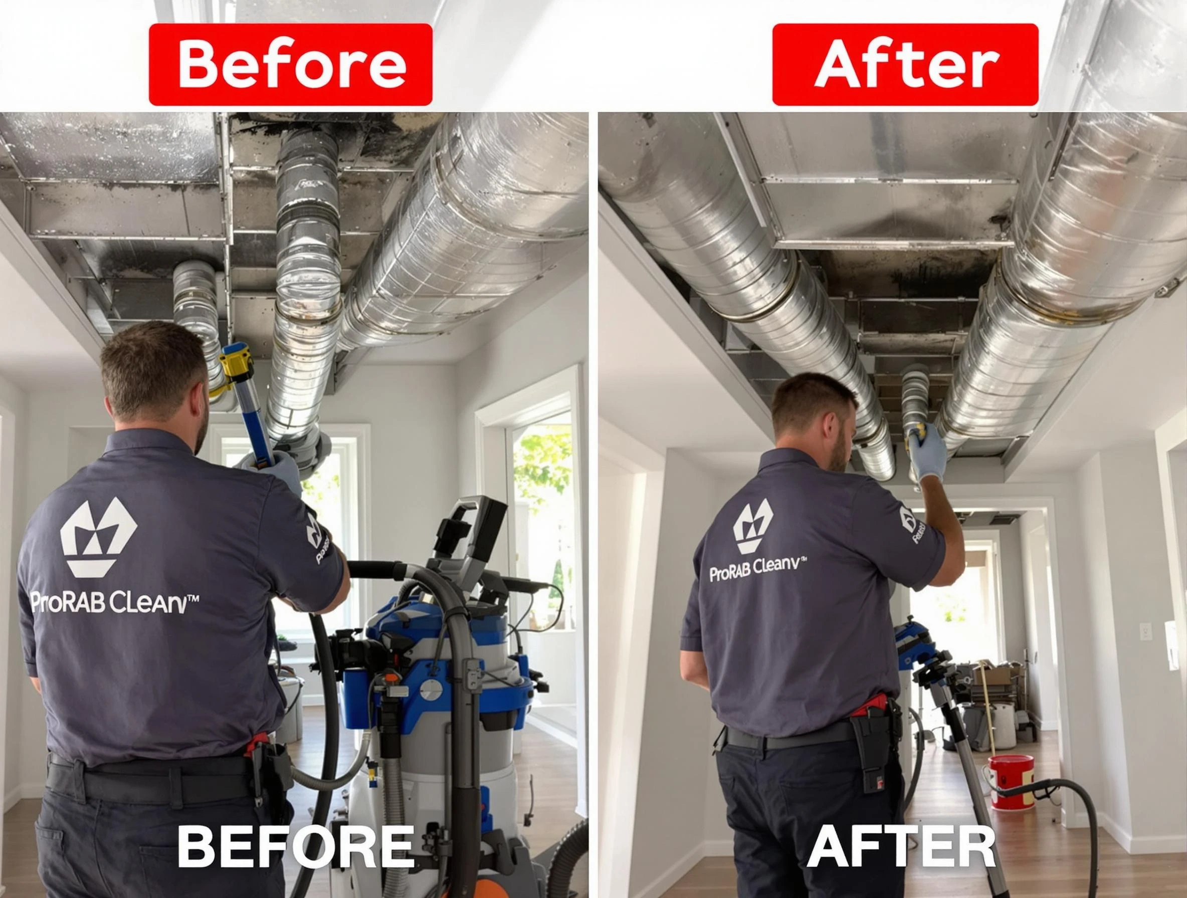 Beverly Air Duct Cleaning expert performing thorough residential duct cleaning in a Beverly home